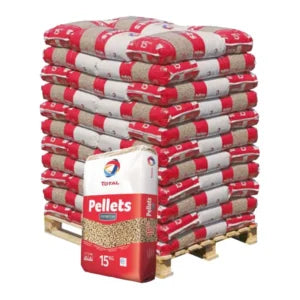 Pellets de madera premium TotalEnergies (DIN+/EN+ A1) – Palé de 66 bolsas